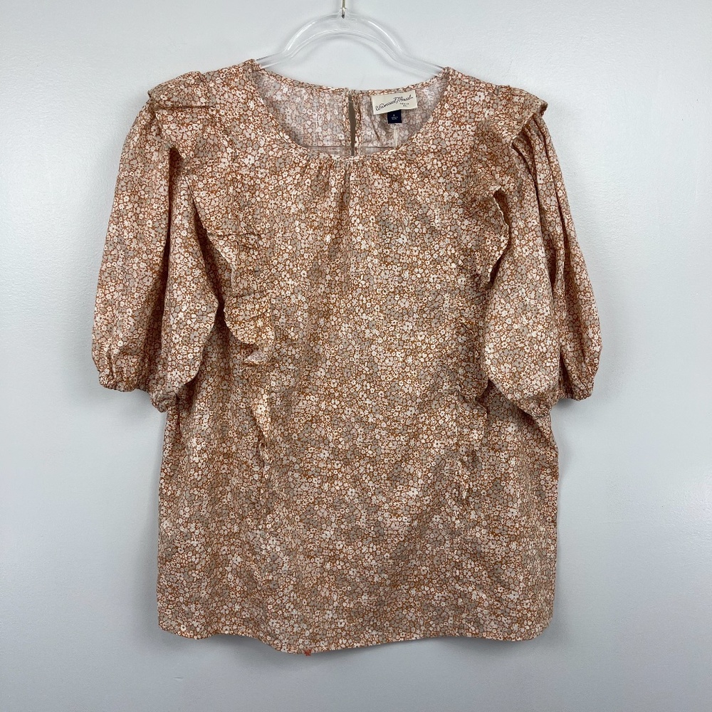 Universal Thread Yellow Floral Top Sz L - Picture 3 of 8
